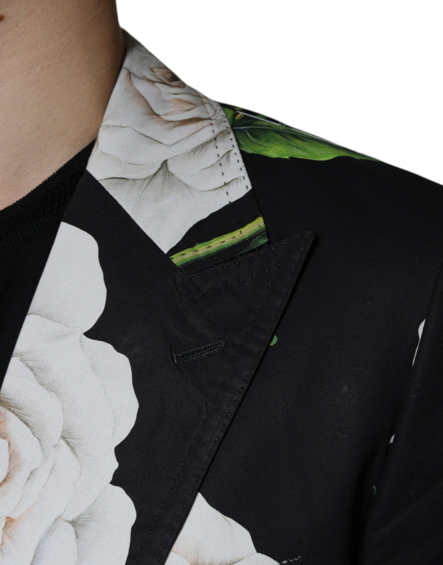 Dolce &amp; Gabbana Svart Rosé Bomull Herr Kostym 2 Delad Formell Kostym