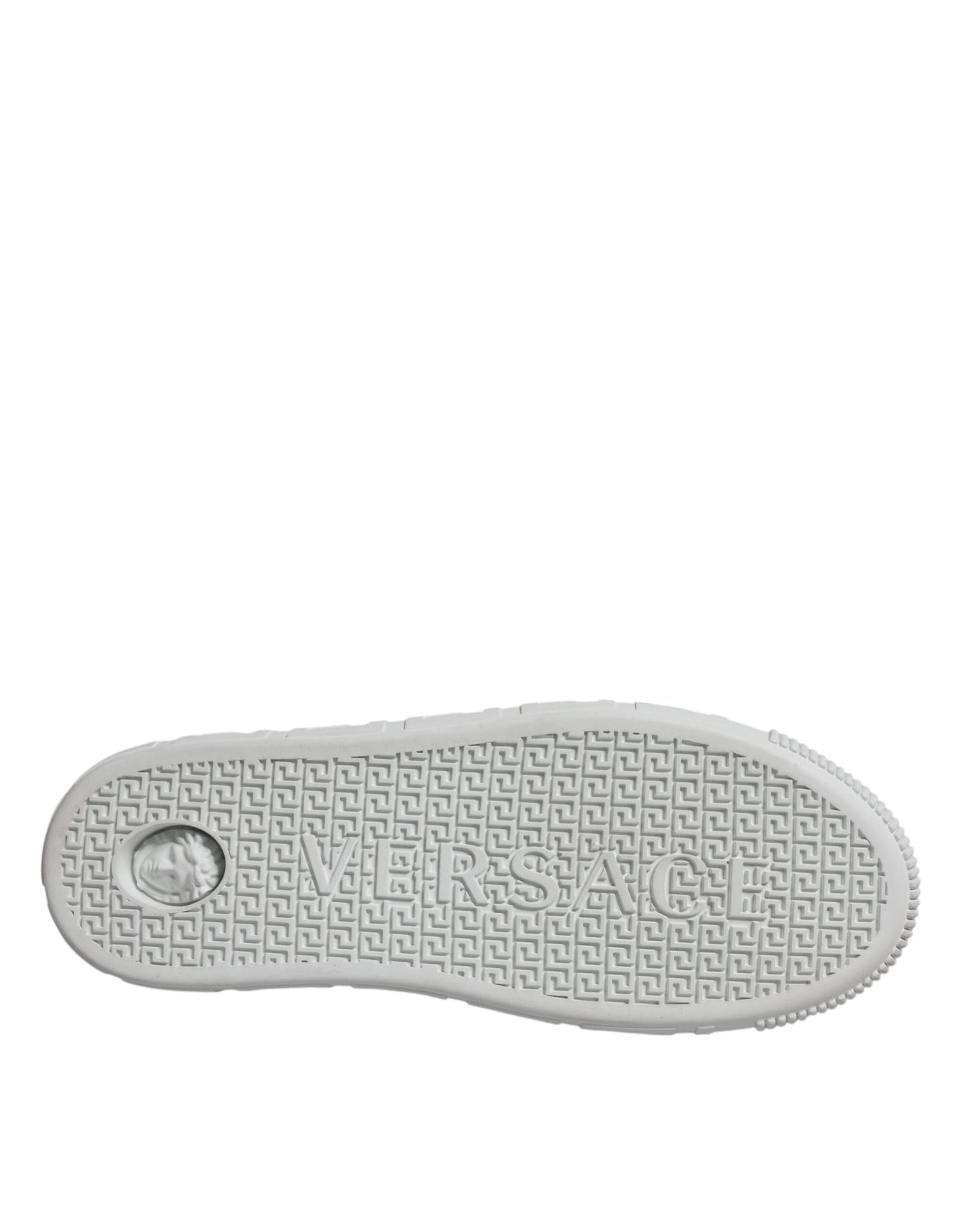 Versace Vita Rosa Greca Mönstrade Platå Låga Sneakers Skor