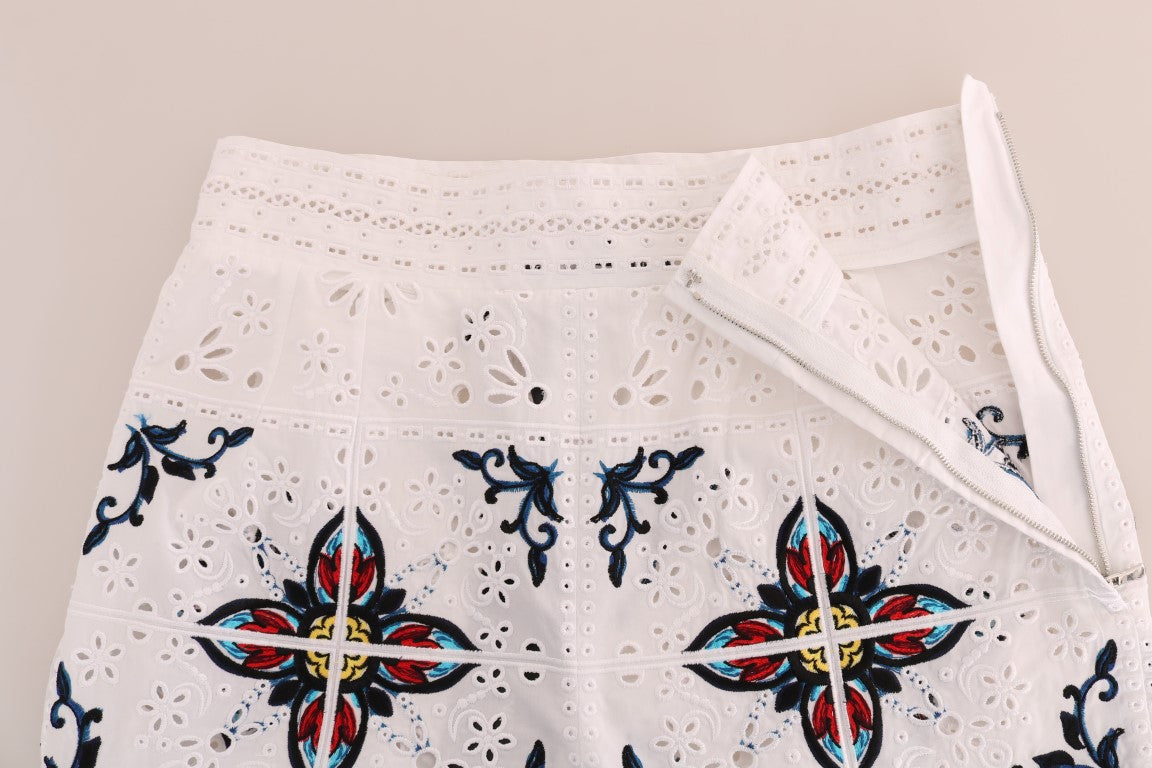 Dolce &amp; Gabbana Mulicolor Majolica Cutout Capri-byxor