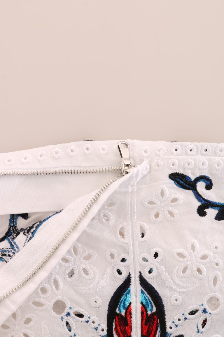 Dolce &amp; Gabbana Mulicolor Majolica Cutout Capri-byxor