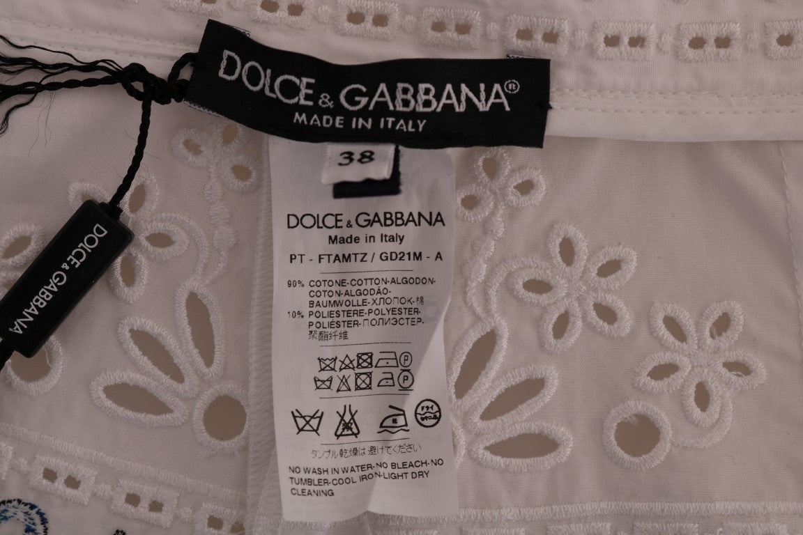 Dolce &amp; Gabbana Mulicolor Majolica Cutout Capri-byxor