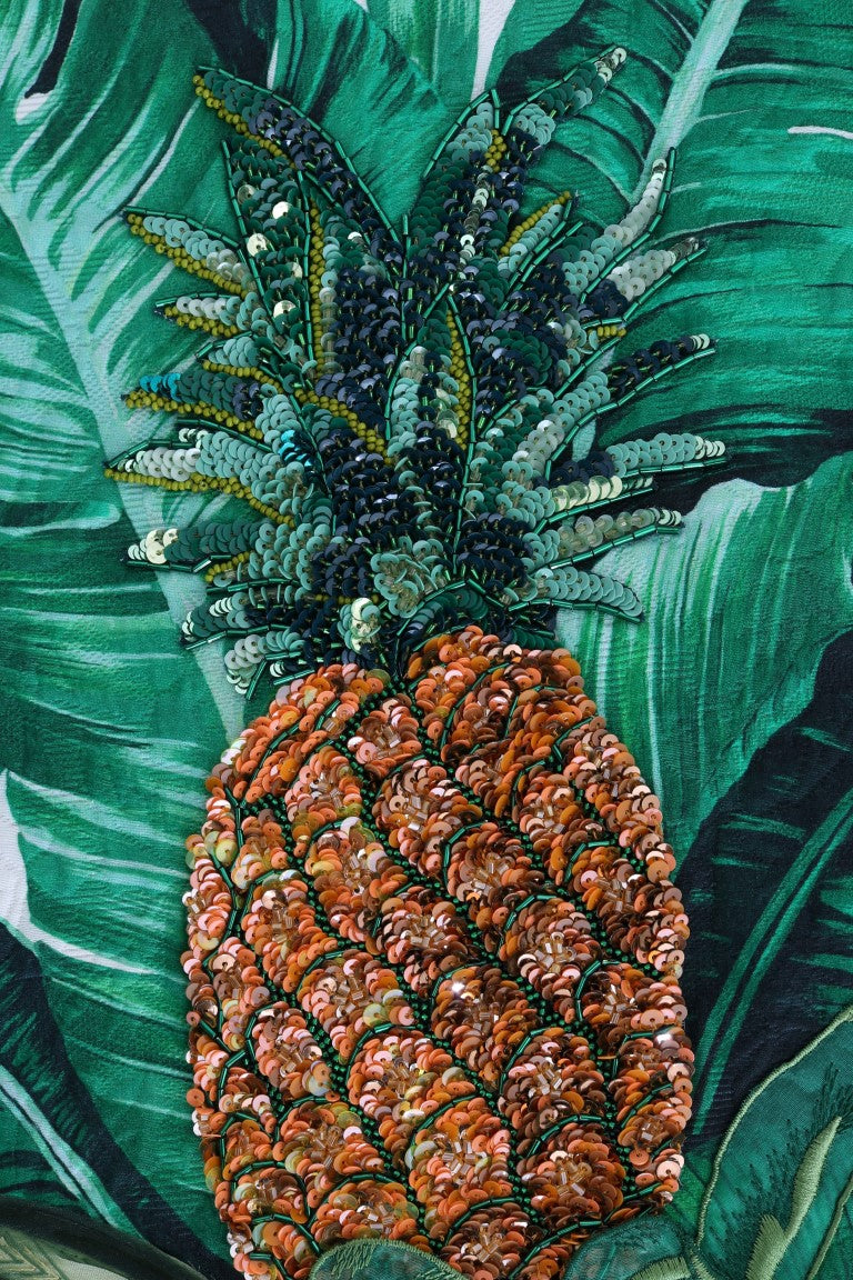 Dolce &amp; Gabbana Ananas Banan Paljetter Rundringad Tröja