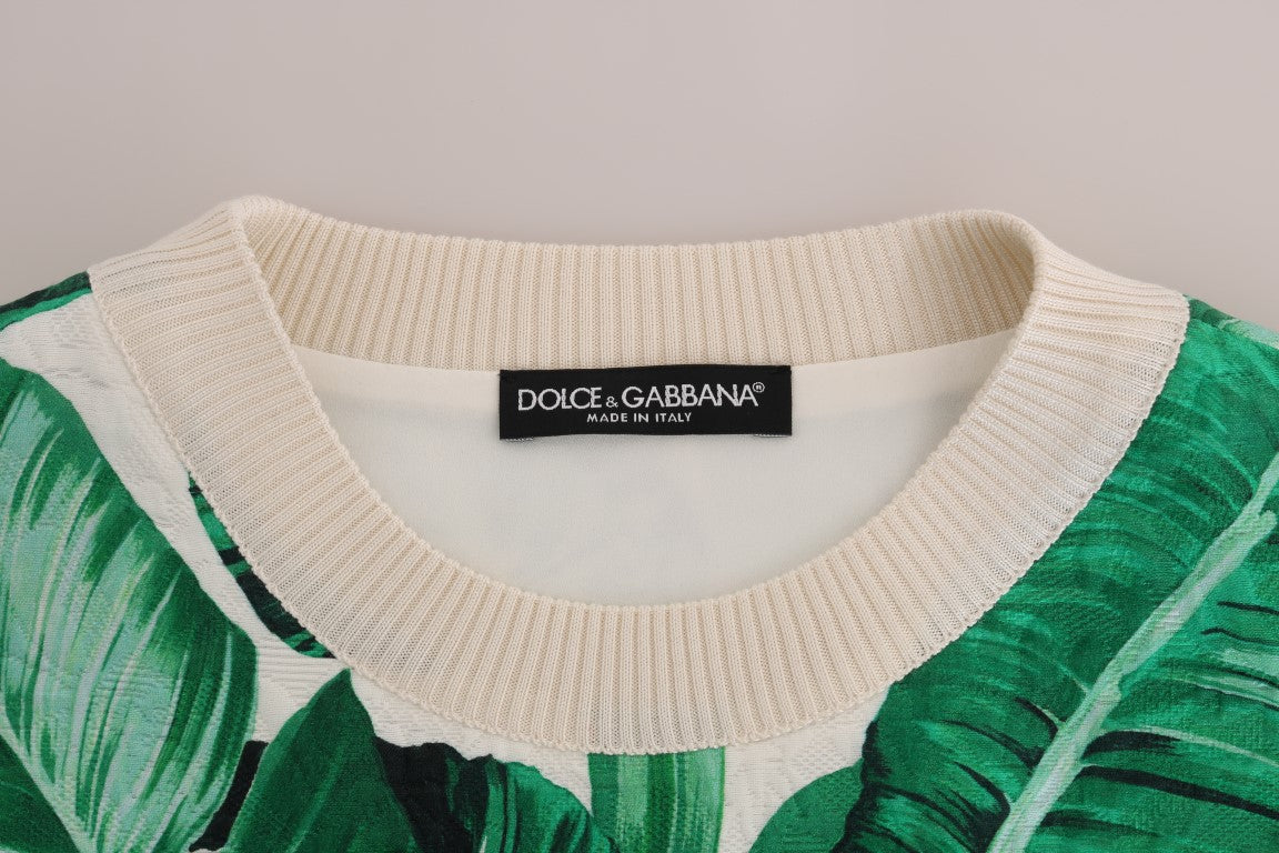 Dolce &amp; Gabbana Ananas Banan Paljetter Rundringad Tröja