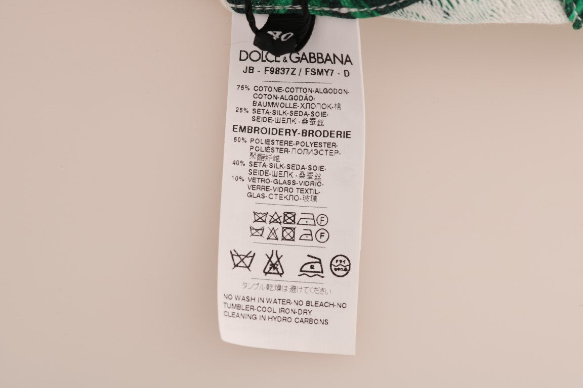 Dolce &amp; Gabbana Ananas Banan Paljetter Rundringad Tröja