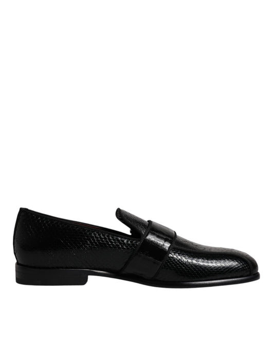 Dolce & Gabbana svarta exklusiva loafers i läder med DG-logotyp, finskor