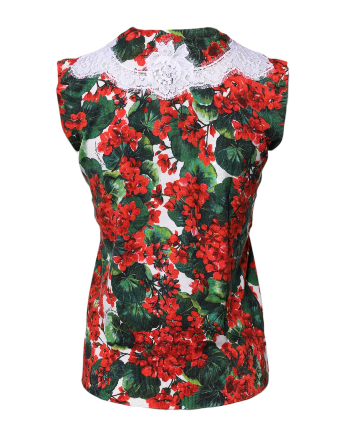 Dolce & Gabbana flerfärgad ärmlös topp i blommig spets