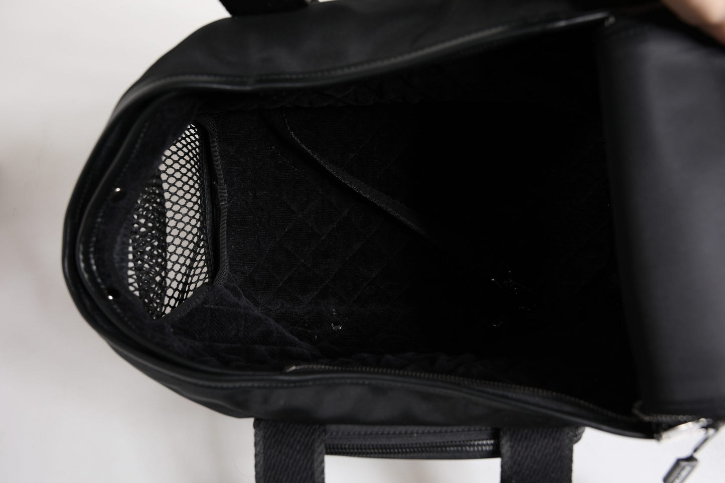 Dolce & Gabbana Black Shoulder Strap Pet Carry Logo Plaque Bag