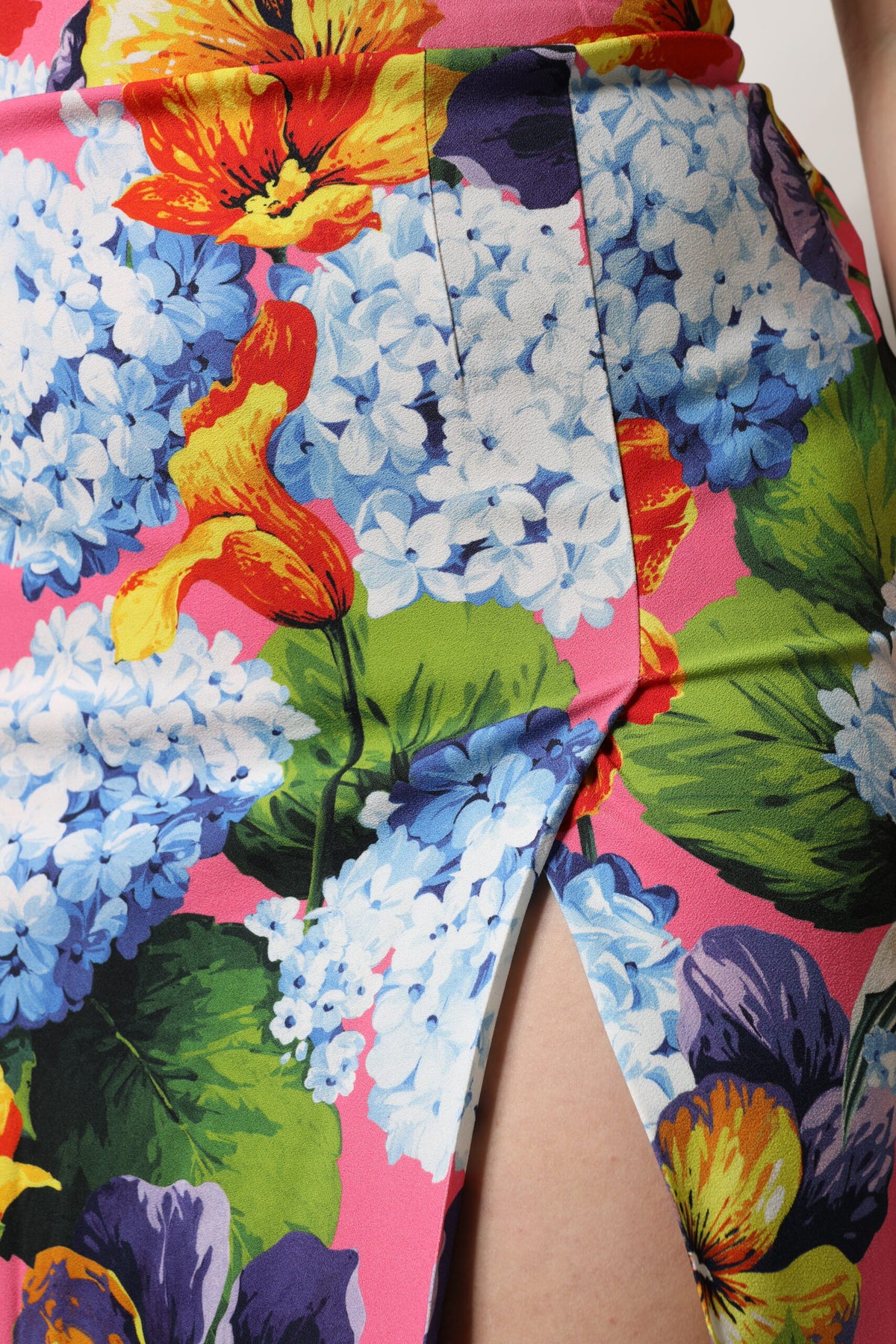 Dolce & Gabbana Multicolor Floral High Waist Midi Skirt