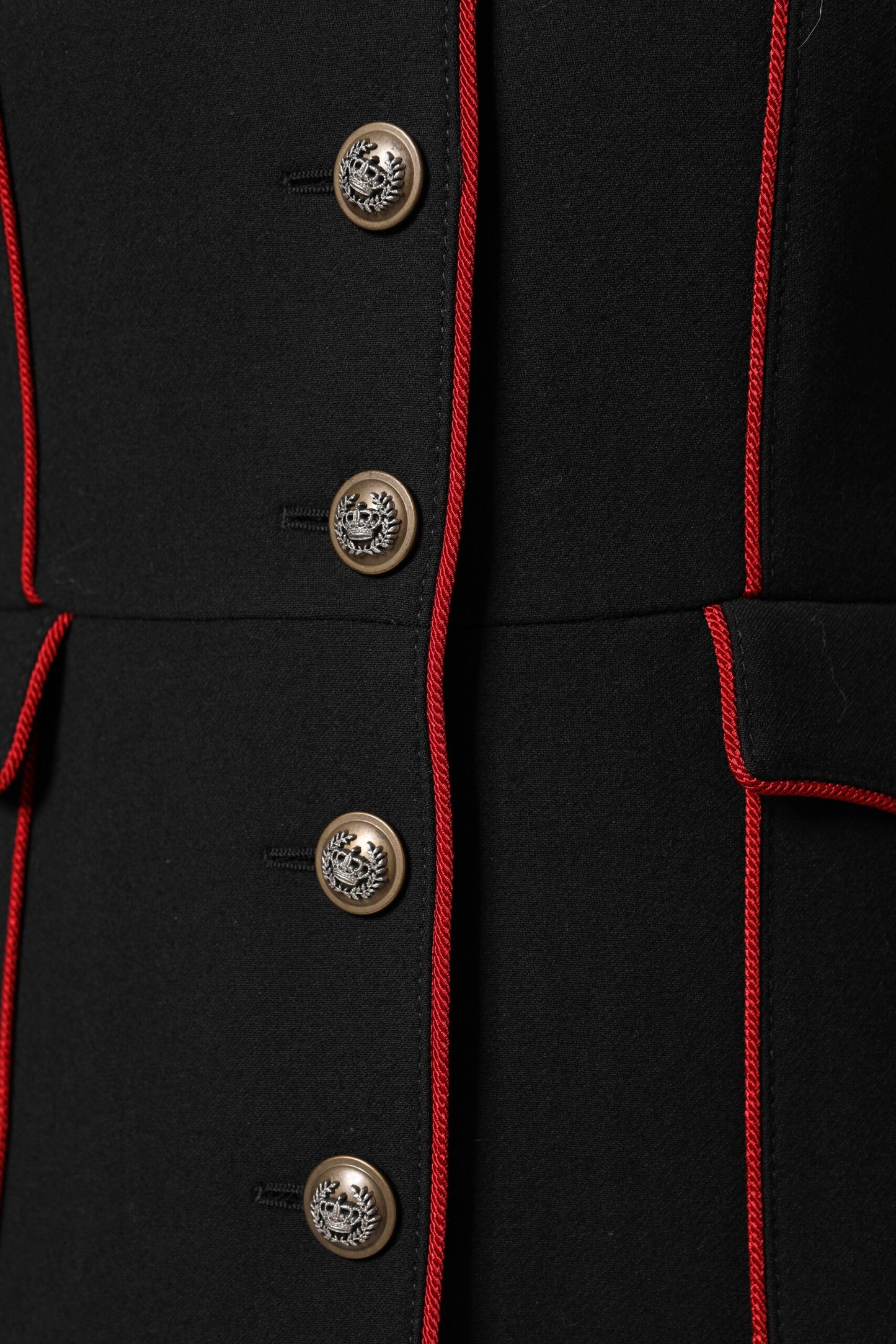 Dolce &amp; Gabbana svart ull enkelknäppt trenchcoatjacka