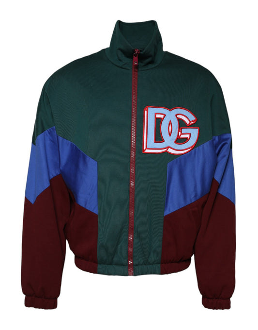 Dolce & Gabbana Multicolor Cotton Logo Full Zip Jacket