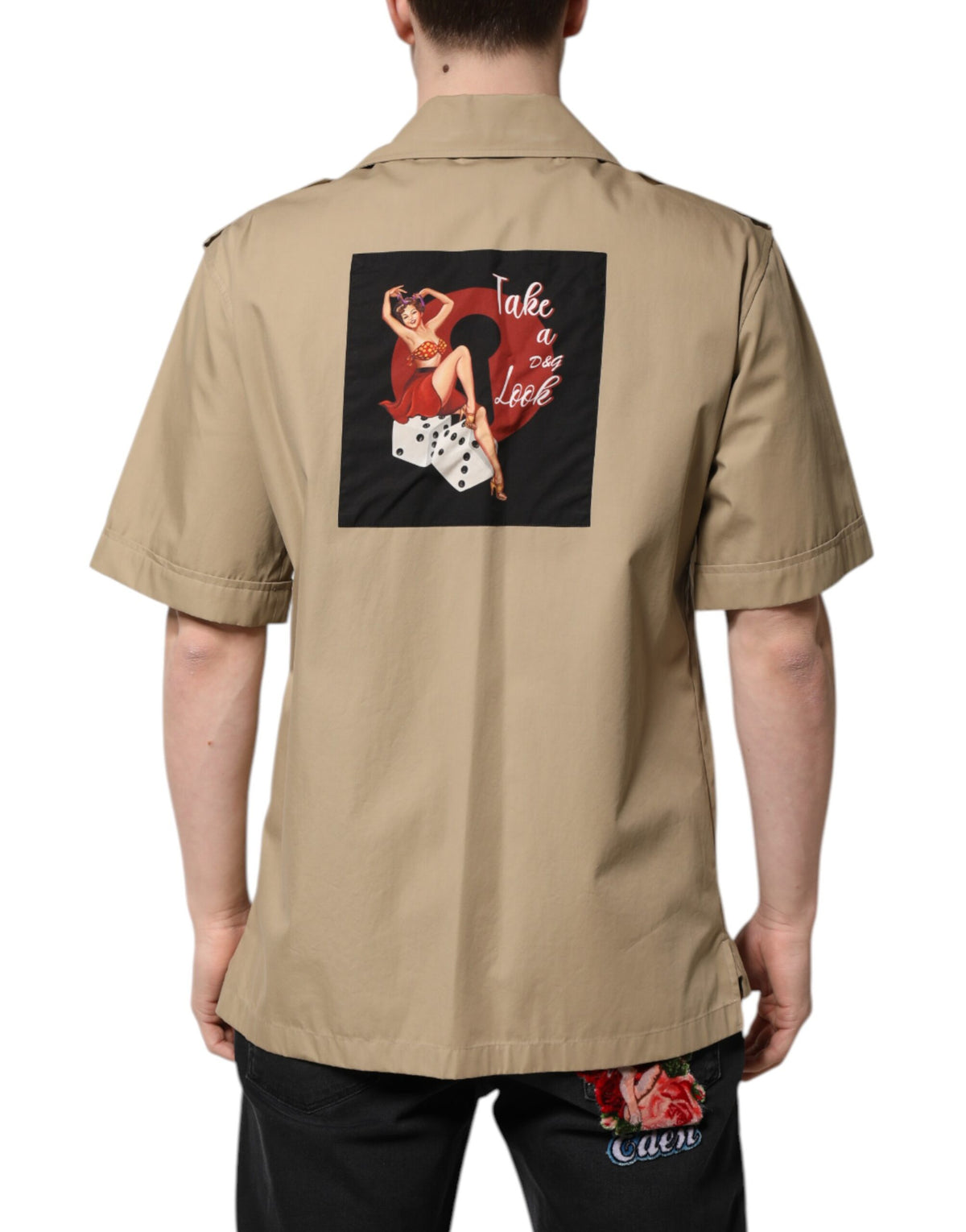 Dolce & Gabbana Brown Graphic Print Short Sleeves Shirt
