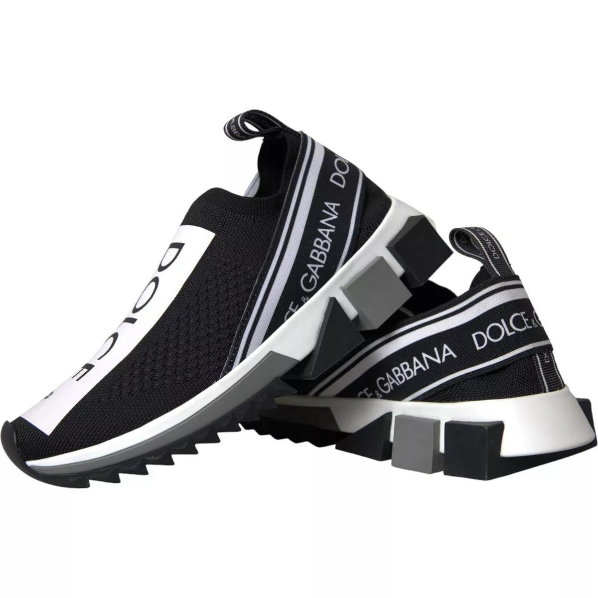Dolce & Gabbana svarta och vita slip-on Sorrento-sneakers