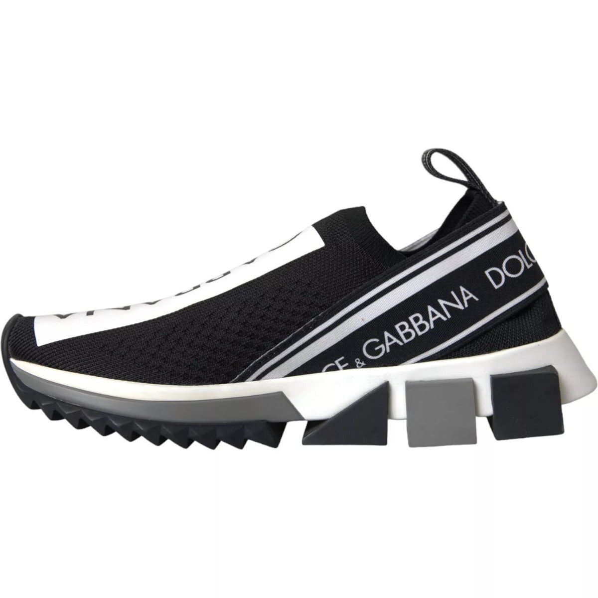 Dolce & Gabbana svarta och vita slip-on Sorrento-sneakers