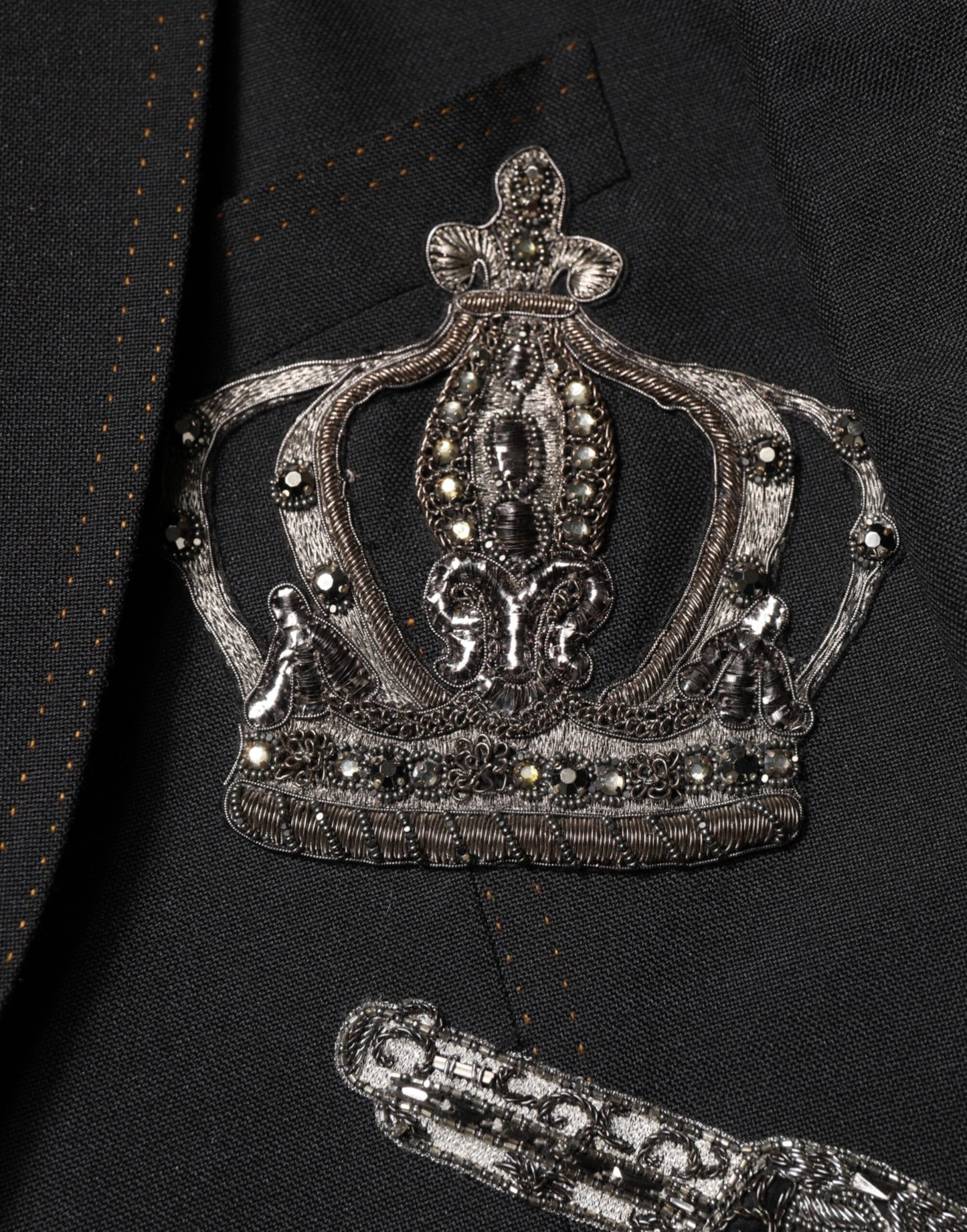 Dolce &amp; Gabbana svart kavaj med bikrona och utsmyckad kavaj