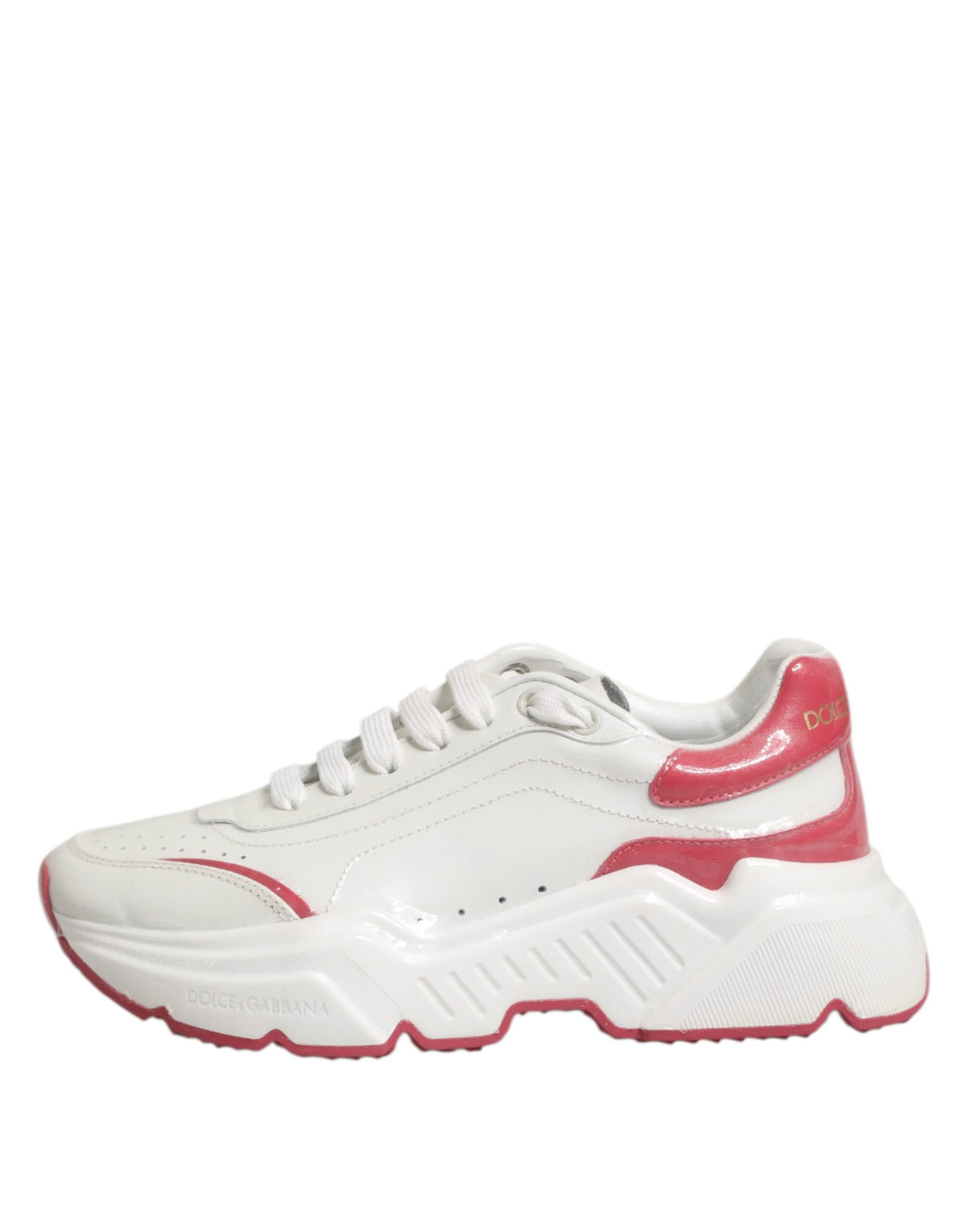 Dolce & Gabbana White Pink Daymaster Low Top Sneakers Shoes