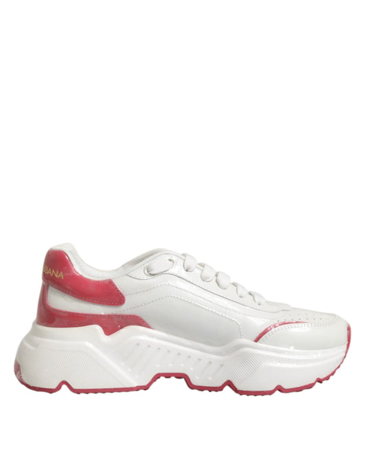 Dolce & Gabbana White Pink Daymaster låga sneakers