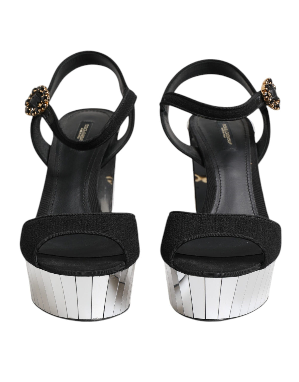 Dolce & Gabbana svarta Keira-sandaler med kristaller och ankelrem