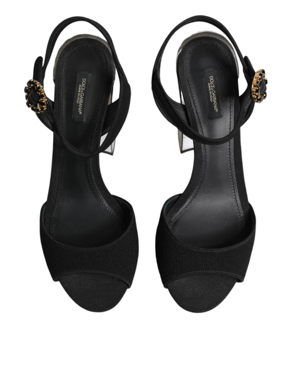 Dolce & Gabbana svarta Keira-sandaler med kristaller och ankelrem