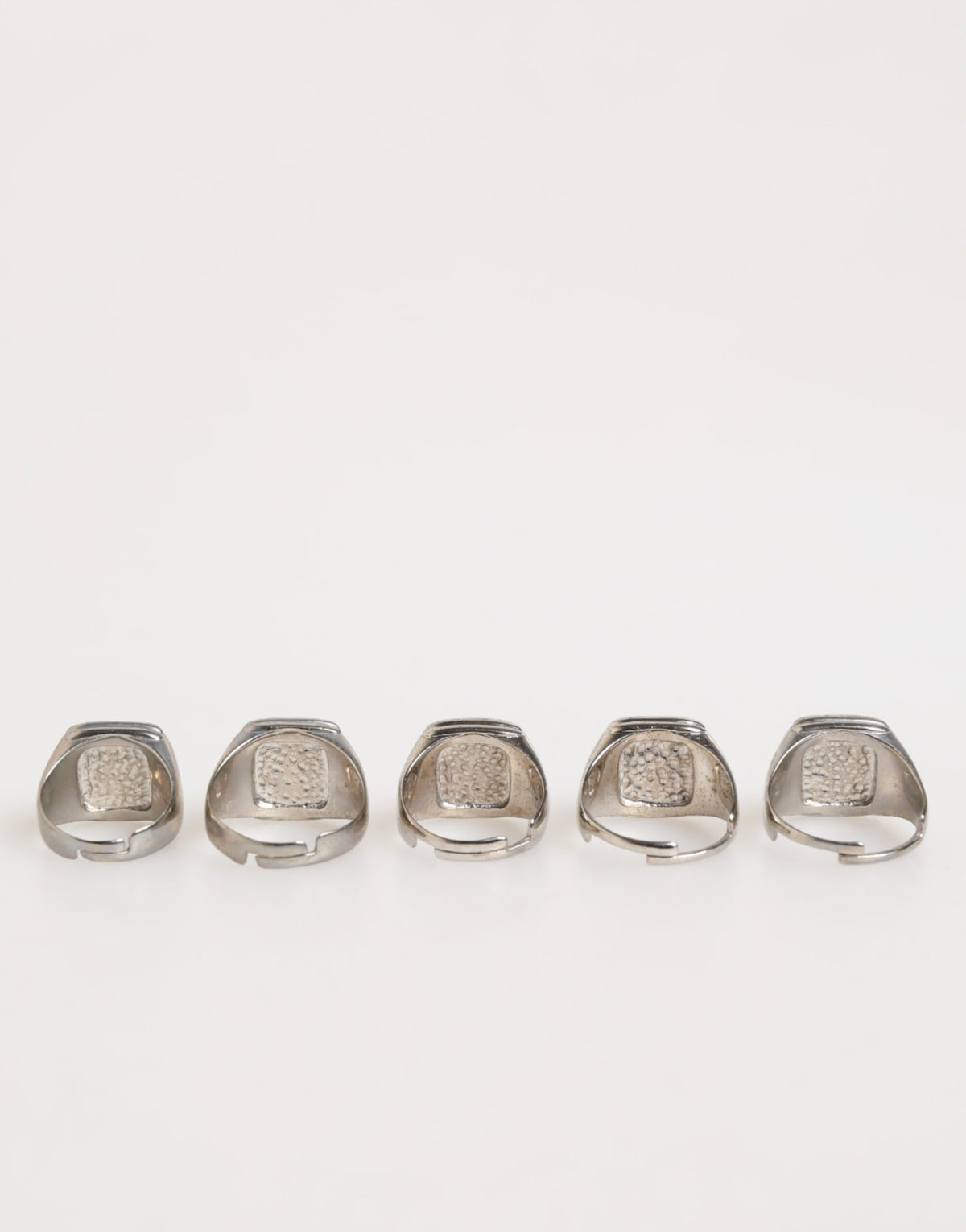 Dolce & Gabbana 5-delars justerbart ringset med bokstäver i silverfärgad mässing