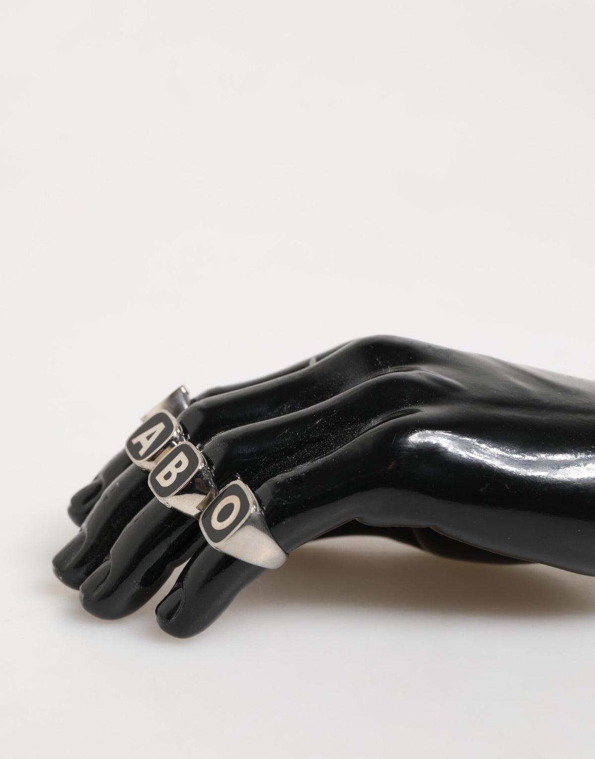 Dolce & Gabbana 5-delars justerbart ringset med bokstäver i silverfärgad mässing