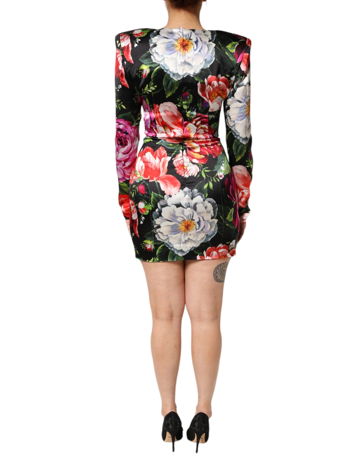 Dolce &amp; Gabbana svart blommig Fiori Pittorici Mini Bodycon Klänning
