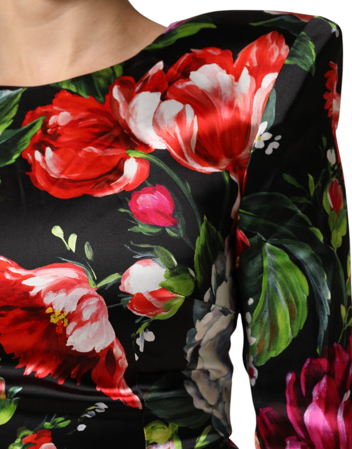 Dolce &amp; Gabbana svart blommig Fiori Pittorici Mini Bodycon Klänning