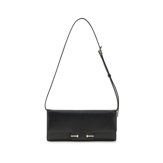 Tom Ford Black Calf Leather Bos Taurus Shoulder Bag