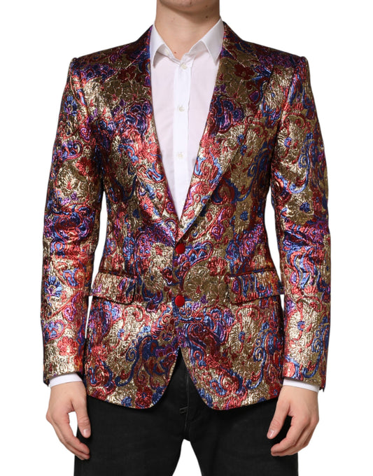 Dolce & Gabbana flerfärgad jacquard-blazer med enkelknäppning