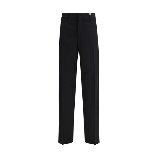 Versace Black Fleece Wool Dress Pants